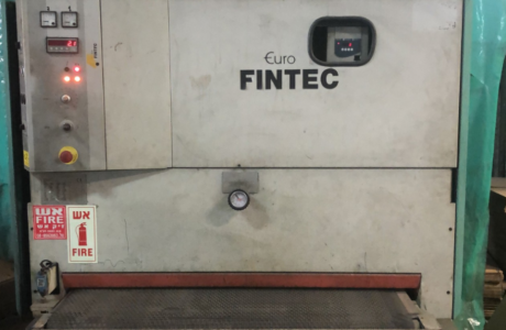 FINTEC belt grinder 900 mm, 2 station, incl. Stainless steel swarf exhauster